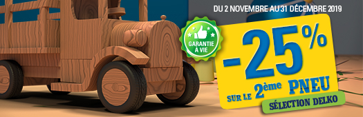 -25% sur le 2ème pneu SÉLECTION DELKO