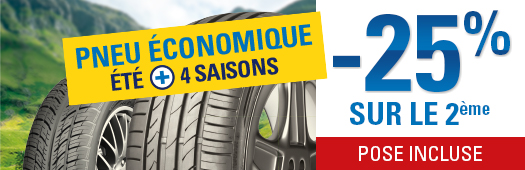 -25% sur le 2ème pneu économique posé